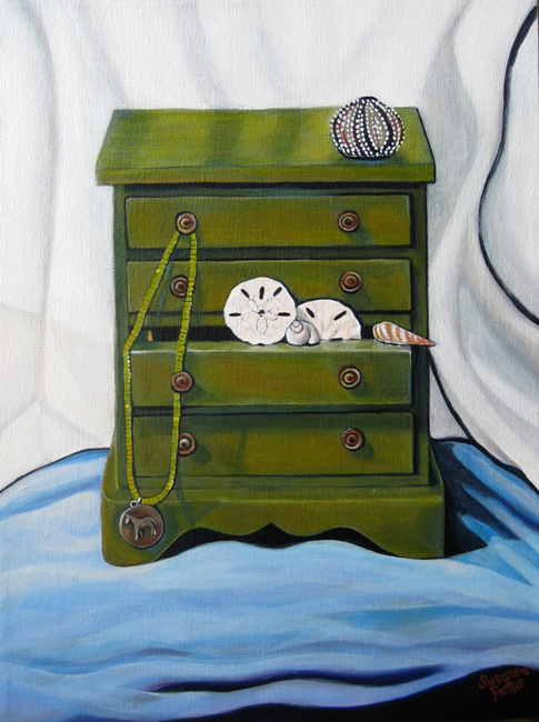 Green Chest with Anemone by Susanna Pantas